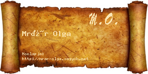 Mrár Olga névjegykártya