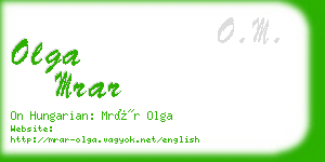 olga mrar business card